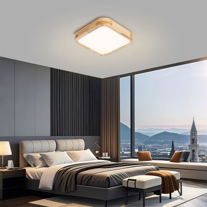 Brilagi - LED mennyezeti lámpatest WOODLINE SQUARE LED/32W/230V 3000/4000/6000K tölgy 30x30 cm