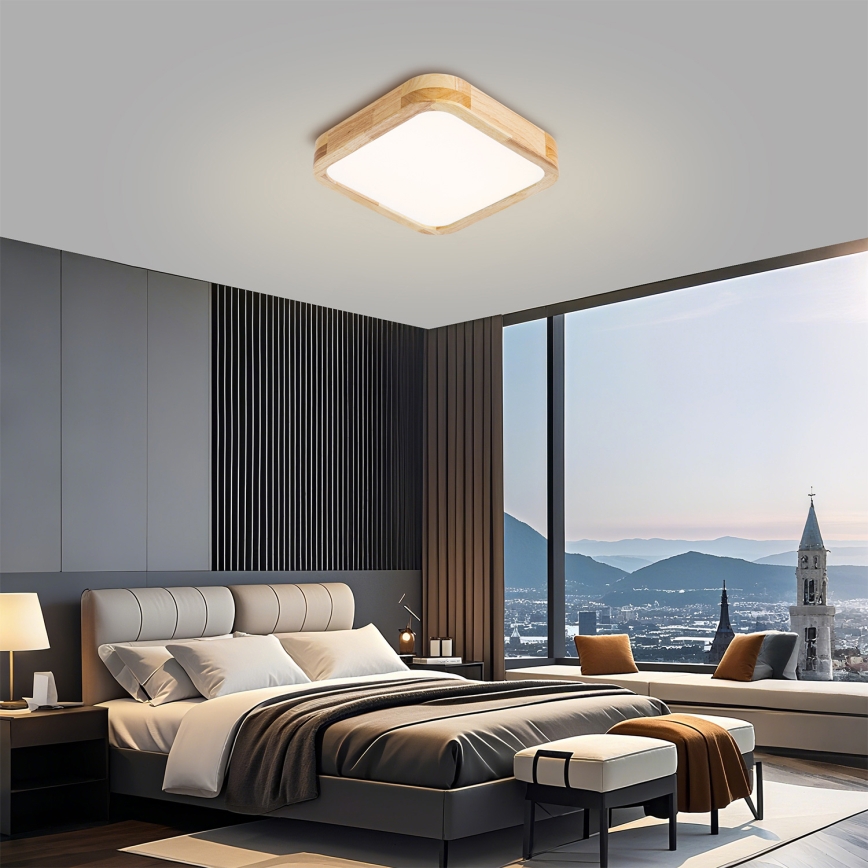 Brilagi - LED mennyezeti lámpatest WOODLINE SQUARE LED/32W/230V 3000/4000/6000K tölgy 30x30 cm