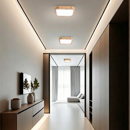 Brilagi - LED mennyezeti lámpatest WOODLINE SQUARE LED/32W/230V 3000/4000/6000K tölgy 30x30 cm