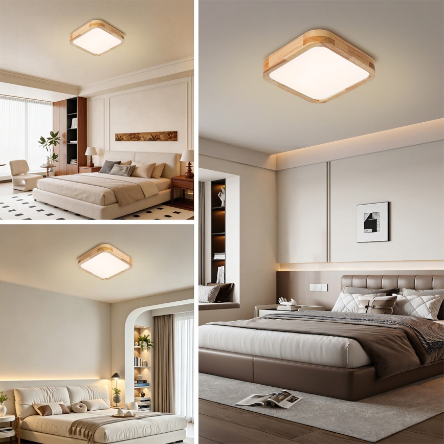 Brilagi - LED mennyezeti lámpatest WOODLINE SQUARE LED/32W/230V 3000/4000/6000K tölgy 30x30 cm