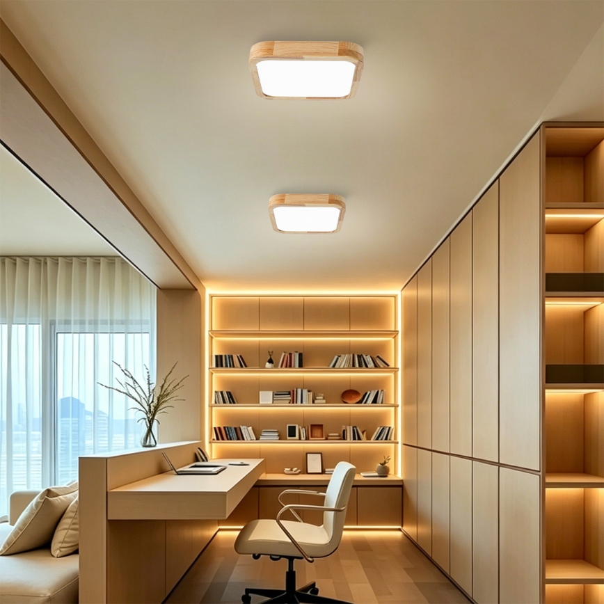Brilagi - LED mennyezeti lámpatest WOODLINE SQUARE LED/32W/230V 3000/4000/6000K tölgy 30x30 cm
