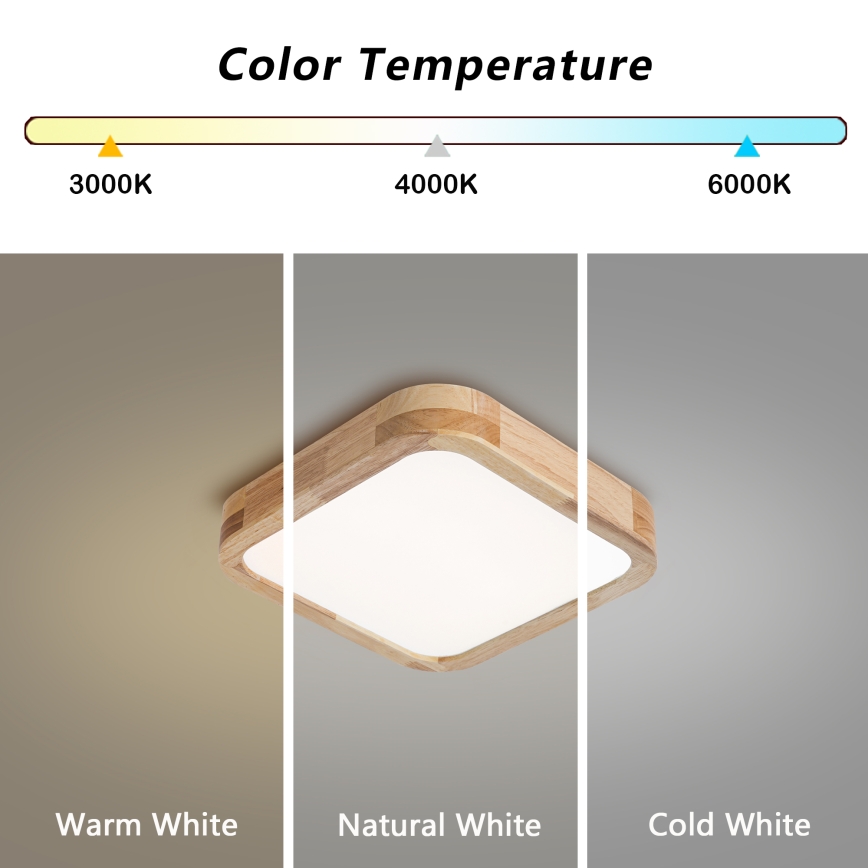 Brilagi - LED mennyezeti lámpatest WOODLINE SQUARE LED/32W/230V 3000/4000/6000K tölgy 30x30 cm