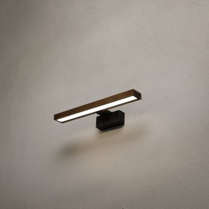 Brilagi - WOODY MIRROR 3 az 1-ben fürdőszobai tükörvilágítás LED/8W/230V 40 cm IP44 fekete/tölgy dió