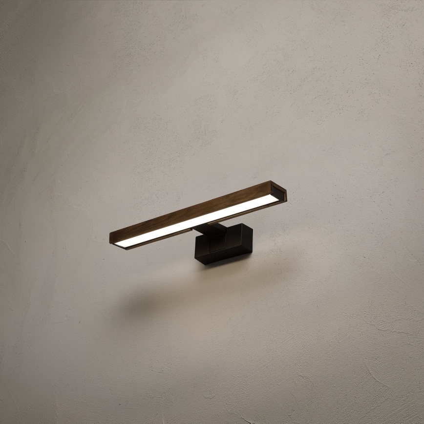 Brilagi - WOODY MIRROR 3 az 1-ben fürdőszobai tükörvilágítás LED/8W/230V 40 cm IP44 fekete/tölgy dió