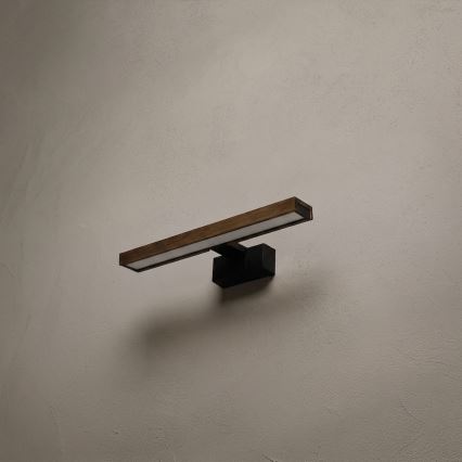 Brilagi - WOODY MIRROR 3 az 1-ben fürdőszobai tükörvilágítás LED/8W/230V 40 cm IP44 fekete/tölgy dió