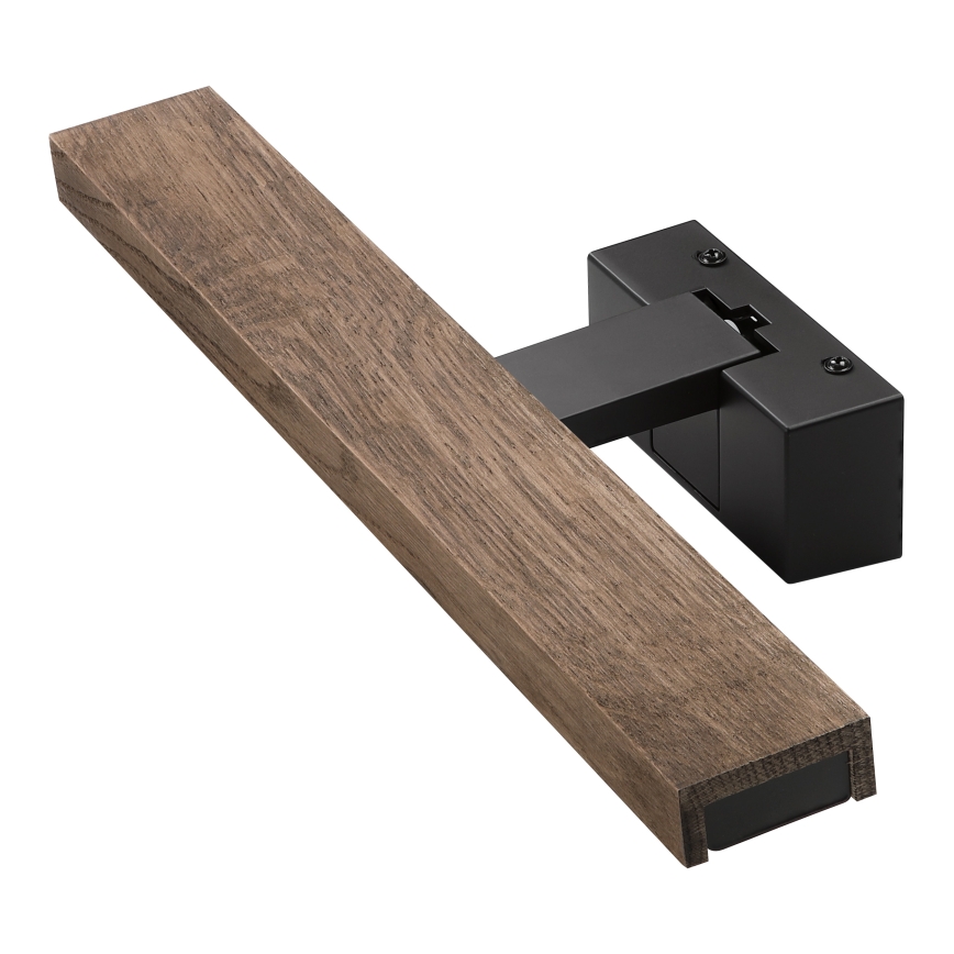 Brilagi - WOODY MIRROR 3 az 1-ben fürdőszobai tükörvilágítás LED/8W/230V 40 cm IP44 fekete/tölgy dió