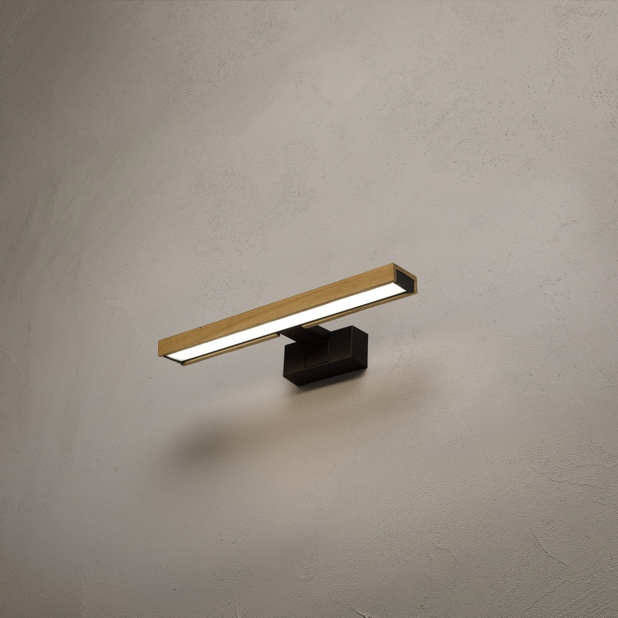 Brilagi - LED fürdőszobai tükörvilágítás 3 az 1-ben WOODY MIRROR LED/8W/230V IP44 fekete/tölgy