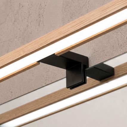 Brilagi - LED fürdőszobai tükörvilágítás 3 az 1-ben WOODY MIRROR LED/8W/230V IP44 fekete/tölgy