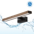 Brilagi - WOODY MIRROR 3 az 1-ben fürdőszobai tükörvilágítás LED/8W/230V 40 cm IP44 fekete/tölgy dió
