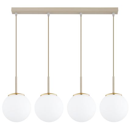 Brilagi - Zsinóros csillár MILO 4xE27/60W/230V bézs/arany