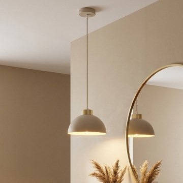 Brilagi - Zsinóros csillár MOON 1xE27/60W/230V Ø 18 cm bézs/arany