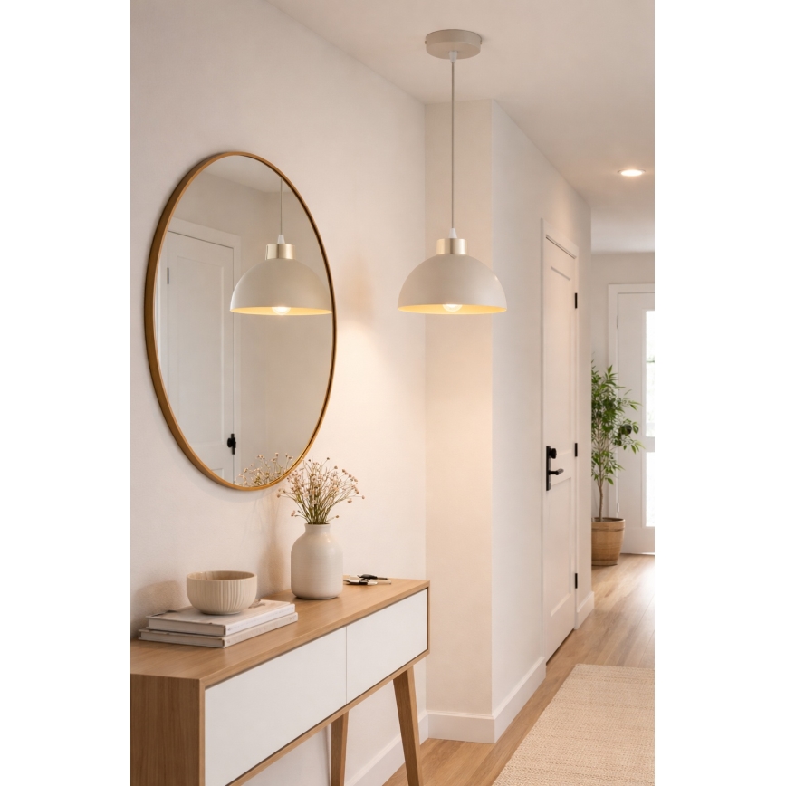 Brilagi - Zsinóros csillár MOON 1xE27/60W/230V Ø 18 cm bézs/arany
