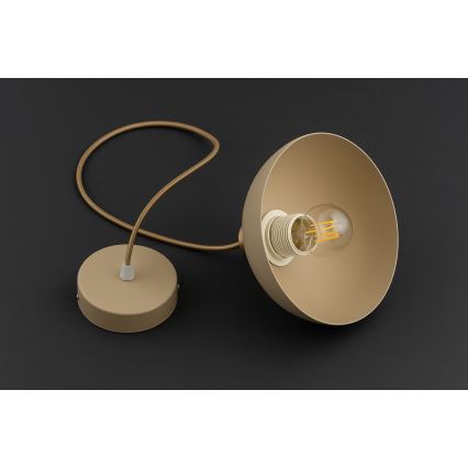 Brilagi - Zsinóros csillár MOON 1xE27/60W/230V Ø 18 cm bézs/arany