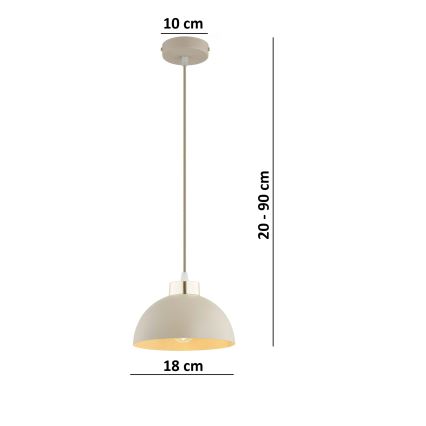 Brilagi - Zsinóros csillár MOON 1xE27/60W/230V Ø 18 cm bézs/arany