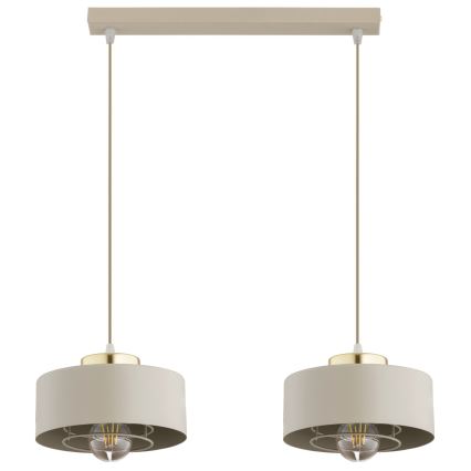 Brilagi - Zsinóros csillár SPRING 2xE27/60W/230V bézs/arany