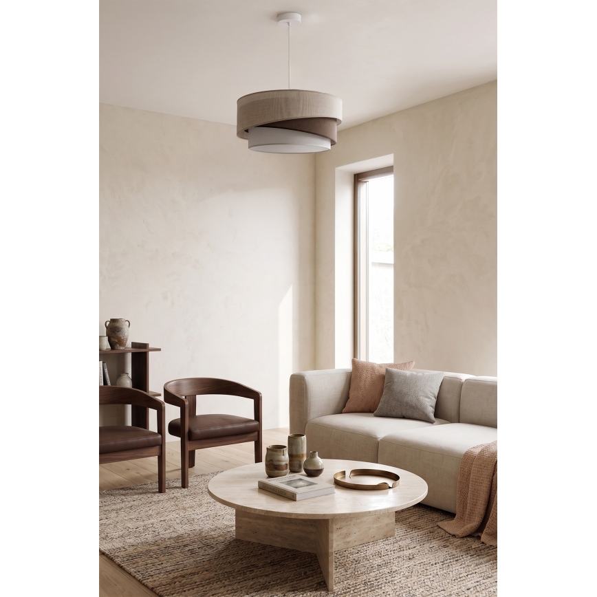 Brilagi - Zsinóros függeszték ARROW 1xE27/60W/230V Ø 45 cm bézs/barna/fehér