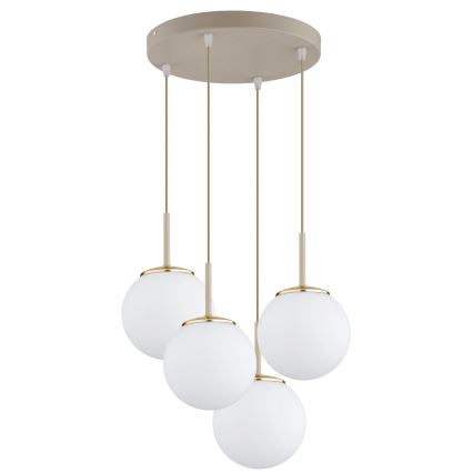 Brilagi - Zsinóros függeszték MILO ECRU 4xE27/60W/230V bézs/arany