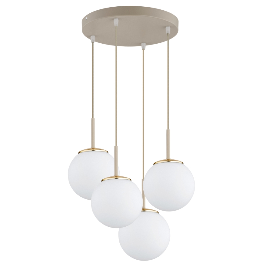 Brilagi - Zsinóros függeszték MILO ECRU 4xE27/60W/230V bézs/arany