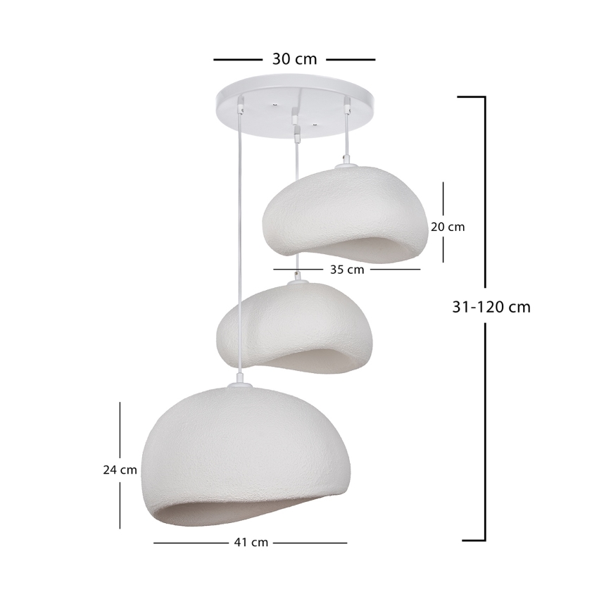 Brilagi - Zsinóros függeszték WABI SABI 3xE27/40W/230V Ø 76 cm fehér