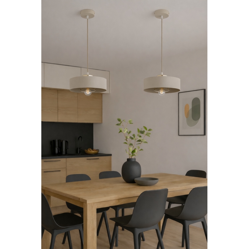 Brilagi - Zsinóros függőlámpa SPRING 1xE27/60W/230V átm. 30 cm bézs/arany