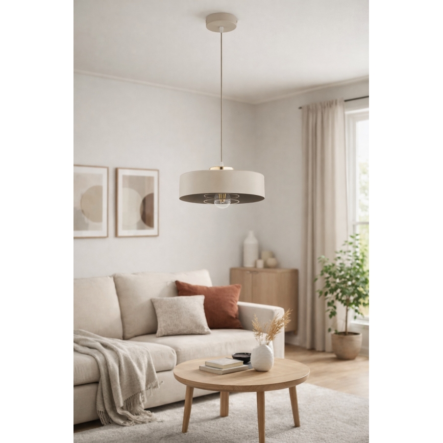 Brilagi - Zsinóros függőlámpa SPRING 1xE27/60W/230V átm. 30 cm bézs/arany