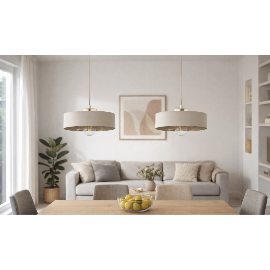 Brilagi - Zsinóros függőlámpa SPRING 1xE27/60W/230V átm. 30 cm bézs/arany
