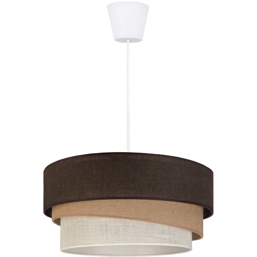 Brilagi - Zsinóros függőlámpa TRIO 1xE27/60W/230V átm. 40 cm barna/bézs/fehér
