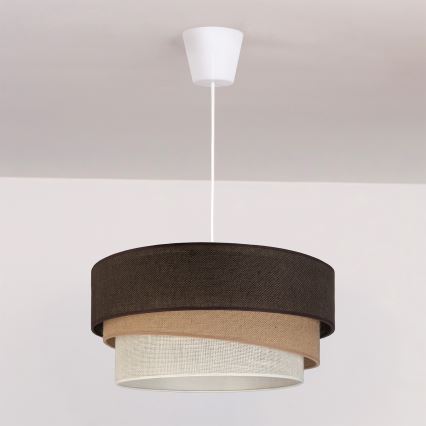 Brilagi - Zsinóros függőlámpa TRIO 1xE27/60W/230V átm. 40 cm barna/bézs/fehér