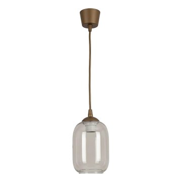 Brilagi - zsinóros LED függeszték RETRO GLASS 1xE27/60W/230V, átmérő: 14 cm, barna/füstszürke