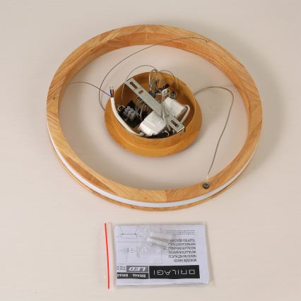 Brilagi - zsinóros LED függeszték UMEA WOOD LED/30W/230V átm. 40 cm fa