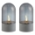 Brilliant - 2 db-os ILLUSION LED gyertya, LED/2xAA, IP44, szürke/füstölt fekete