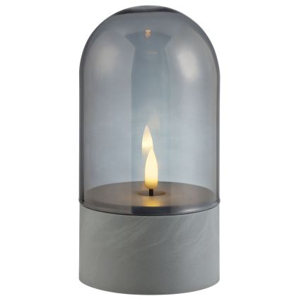 Brilliant - 2 db-os ILLUSION LED gyertya, LED/2xAA, IP44, szürke/füstölt fekete
