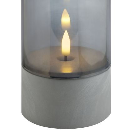 Brilliant - 2 db-os ILLUSION LED gyertya, LED/2xAA, IP44, szürke/füstölt fekete
