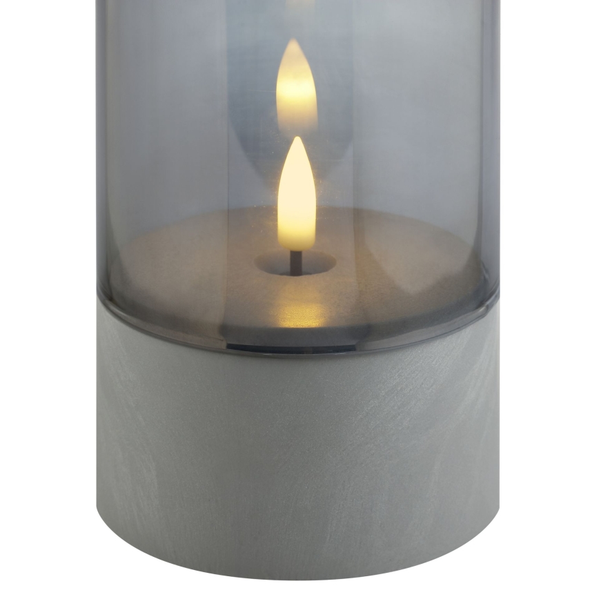 Brilliant - 2 db-os ILLUSION LED gyertya, LED/2xAA, IP44, szürke/füstölt fekete