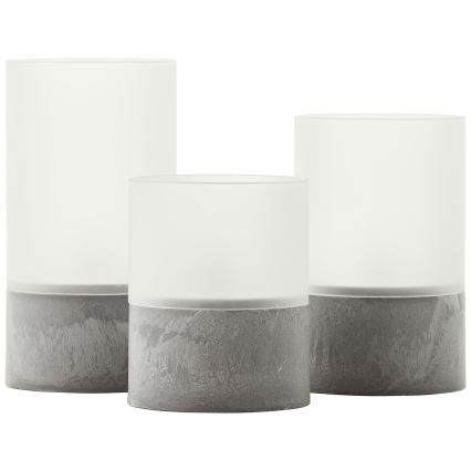 Brilliant - 3 db LED gyertya szett BOUGIE LED/2xAA IP44 szürke/fehér