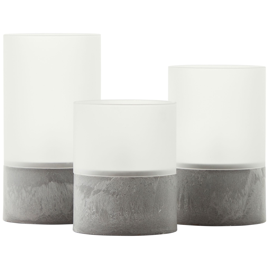 Brilliant - 3 db LED gyertya szett BOUGIE LED/2xAA IP44 szürke/fehér