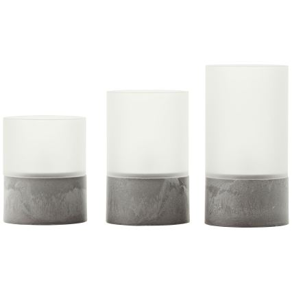 Brilliant - 3 db LED gyertya szett BOUGIE LED/2xAA IP44 szürke/fehér