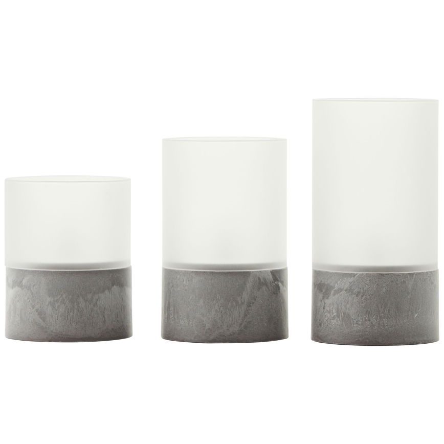 Brilliant - 3 db LED gyertya szett BOUGIE LED/2xAA IP44 szürke/fehér