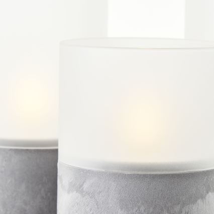 Brilliant - 3 db LED gyertya szett BOUGIE LED/2xAA IP44 szürke/fehér