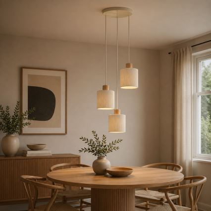 Brilliant - ARLO kábeles csillár 3xE27/20W/230V, Ø 40 cm, krémszínű