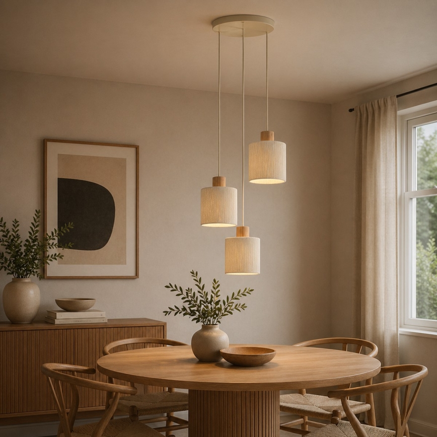 Brilliant - ARLO kábeles csillár 3xE27/20W/230V, Ø 40 cm, krémszínű