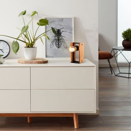 Brilliant - Asztali lámpa CALANDRA 1xE27/42W/230V fenyő