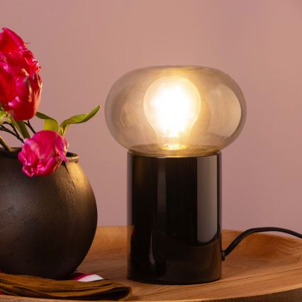 Brilliant - Asztali lámpa KNUT 1xE27/25W/230V fekete/átlátszó