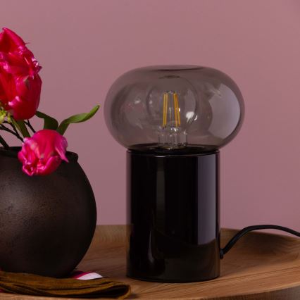 Brilliant - Asztali lámpa KNUT 1xE27/25W/230V fekete/átlátszó