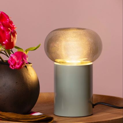 Brilliant - Asztali lámpa KNUT 1xE27/25W/230V zöld/átlátszó