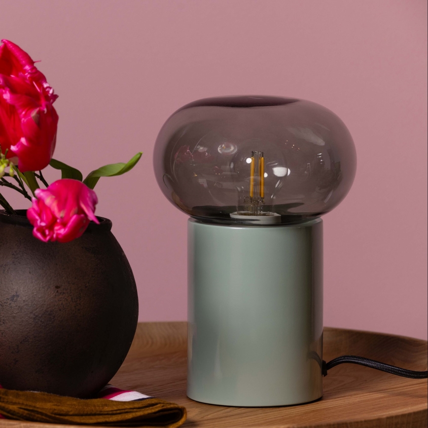 Brilliant - Asztali lámpa KNUT 1xE27/25W/230V zöld/átlátszó