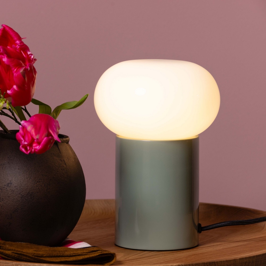 Brilliant - Asztali lámpa KNUT 1xE27/25W/230V zöld/fehér