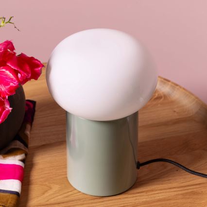 Brilliant - Asztali lámpa KNUT 1xE27/25W/230V zöld/fehér