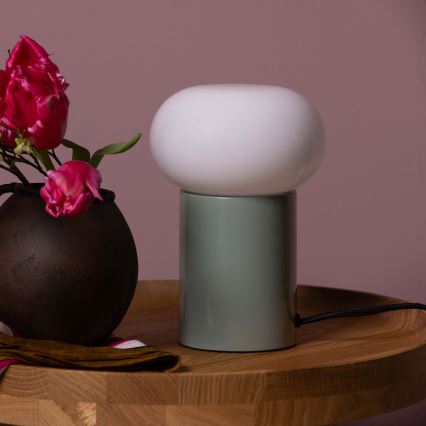 Brilliant - Asztali lámpa KNUT 1xE27/25W/230V zöld/fehér