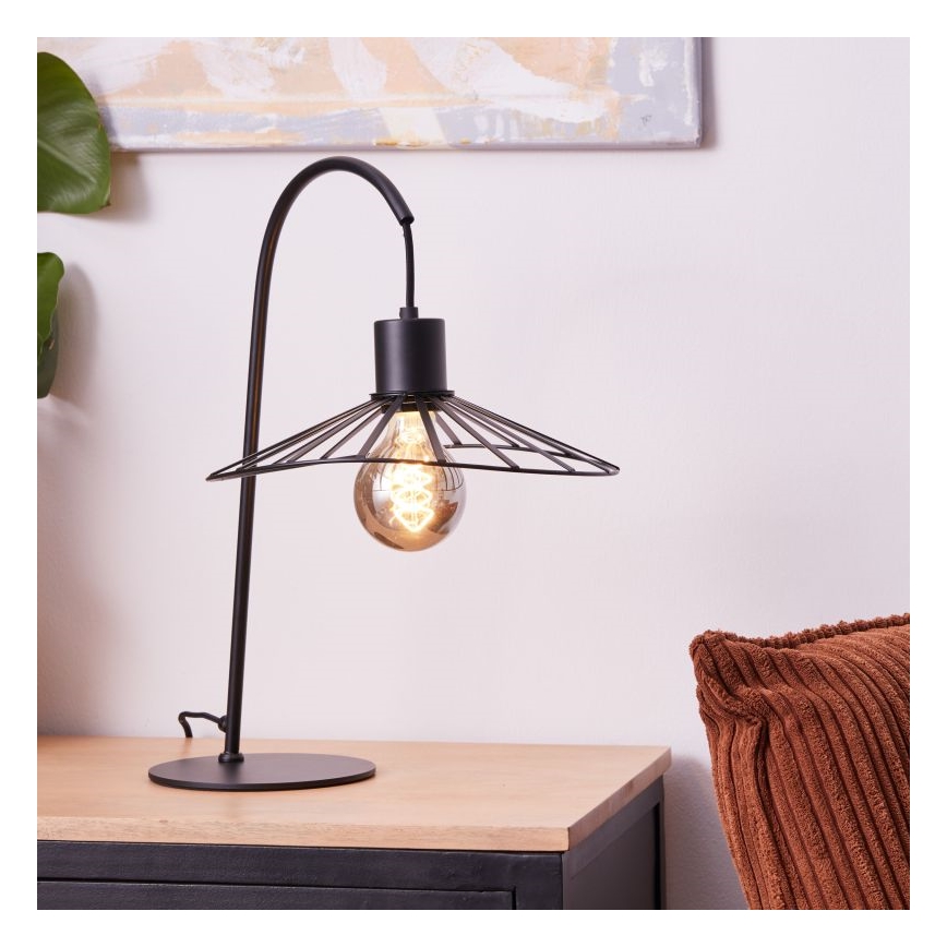 Brilliant - Asztali lámpa LEIKA 1xE27/52W/230V fekete